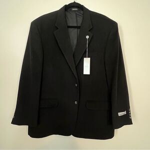 NWT Stafford Blazer Men’s Jet Black 100% Camel Hair Size 46R Two Button $240